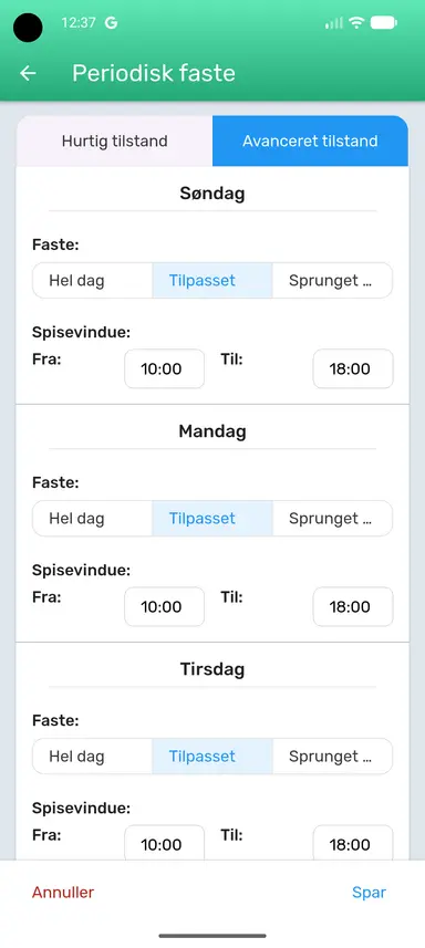 Avanceret tilstand